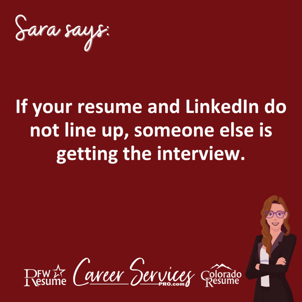 If a recruiter is excited about your resume but not your LinkedIn profile, there is a good chance you won't be getting the interview.